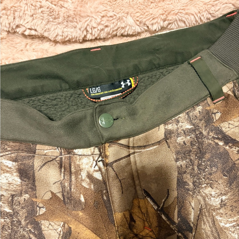 Under Armour Woodland Camo Pants with Olive Waistband